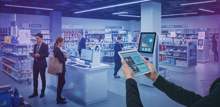 Retail employee using SAP POS system for omnichannel fulfillment