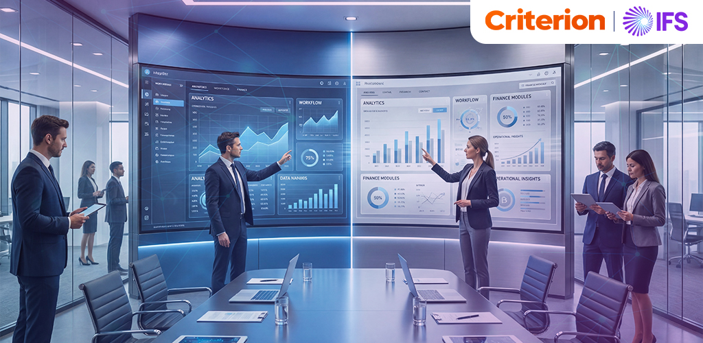 Criterion and IFS ERP Solutions comparison dashboard