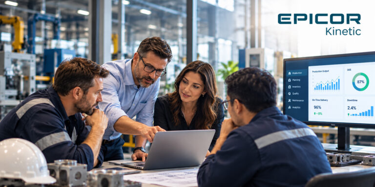 Consultants guiding a manufacturer through Epicor Kinetic digital transformation